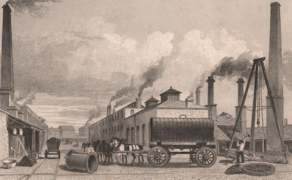 Steam-engine manufactory & iron-works, Bolton. Rothwell Hick & Co. HARWOOD 1829